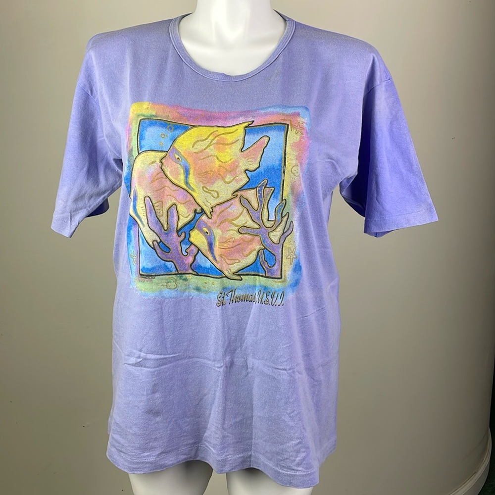 Vintage T-Shirt St. Thomas U.S.V.I. Fish Coral Art